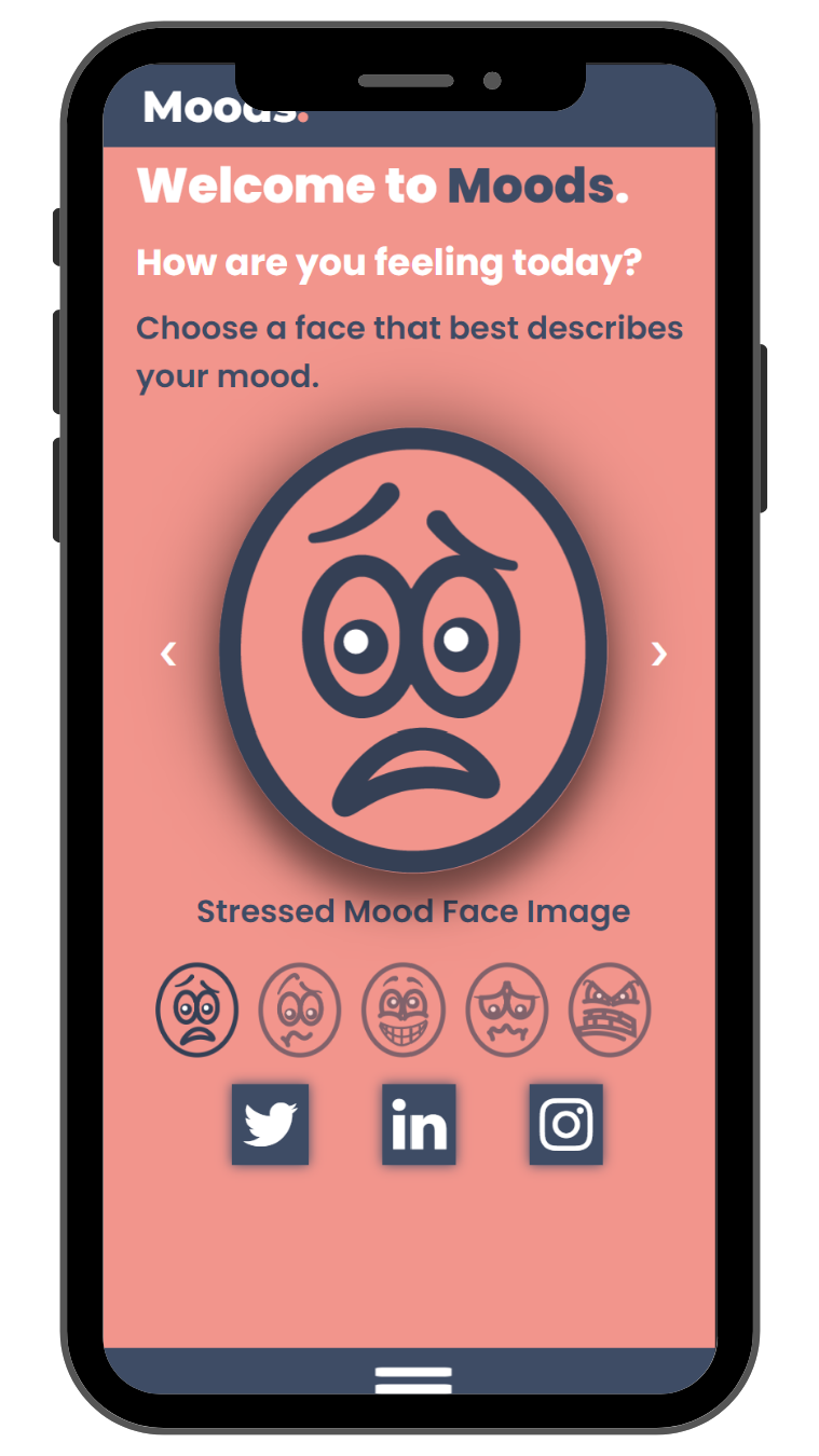 Mobile phone mockup of an mental health website